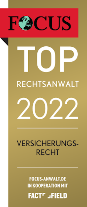TOP Rechtsanwalt 2022 Verischerungsrecht Jürgen Wahl