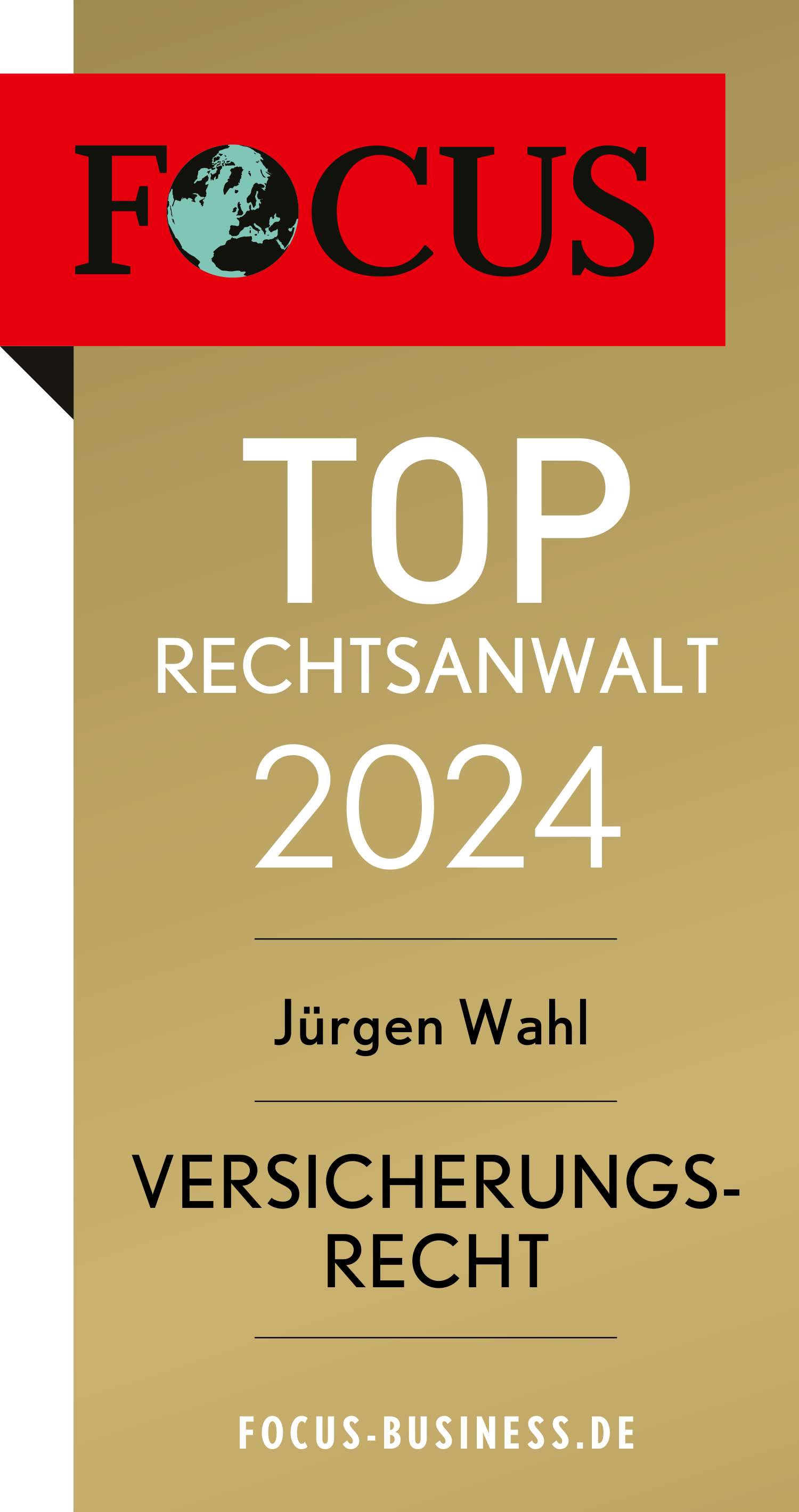 Jürgen Wahl Focus TOP Rechtsanwalt 2024 Verischerungsrecht Offenbach